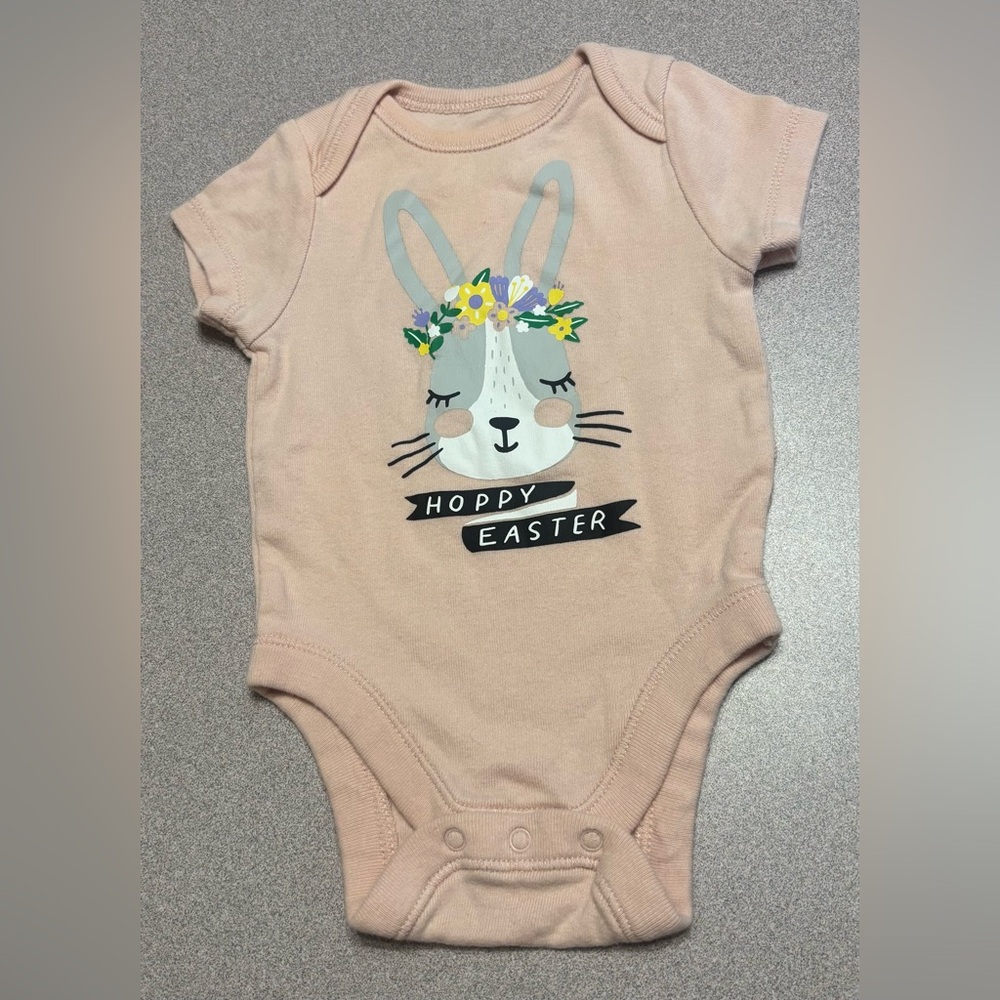 Old Navy Blush Color Bunny Easter Bodysuit size 0-3 months